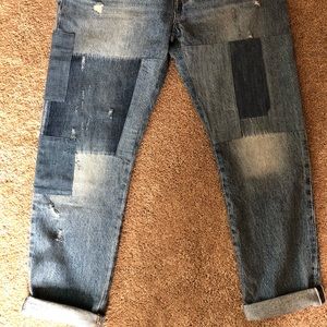 Patched Levis Boyfriend Jeans